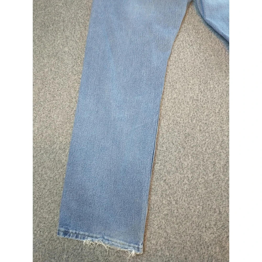 Wrangler 9760WDR Mens Light Wash Straight Leg Denim Jeans Blue 34x33 Distressed